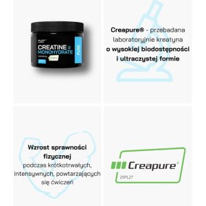 Monohydrat kreatyny Creapure® 300g (nie zawiera glutenu ani laktozy)