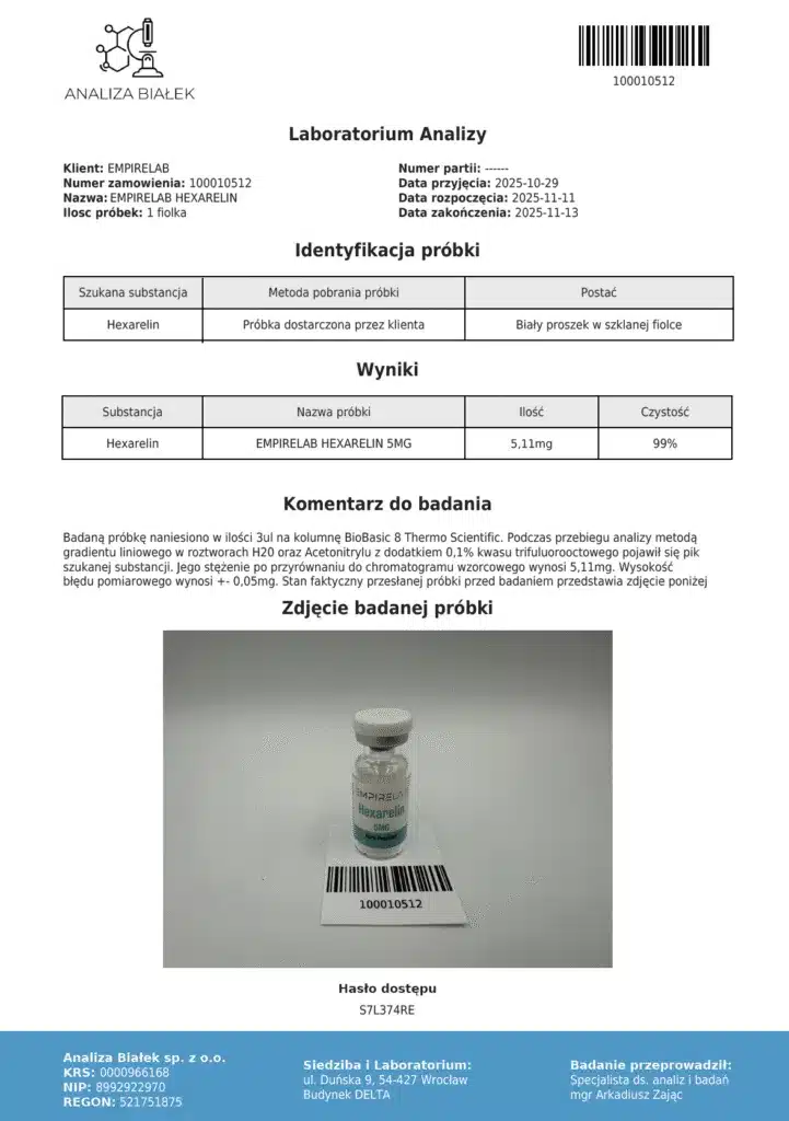HEXARELIN 5mg + 3ml BAC - obrazek 3