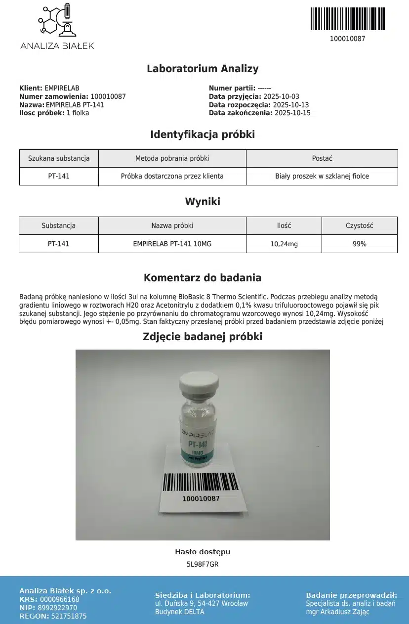 PT-141 10mg + 3ml BAC - obrazek 3