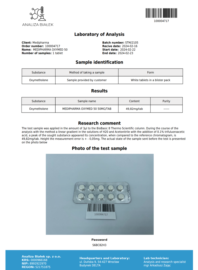 Anapolon Oxymed 50 50mg 100tab MEDIPHARMA - obrazek 2