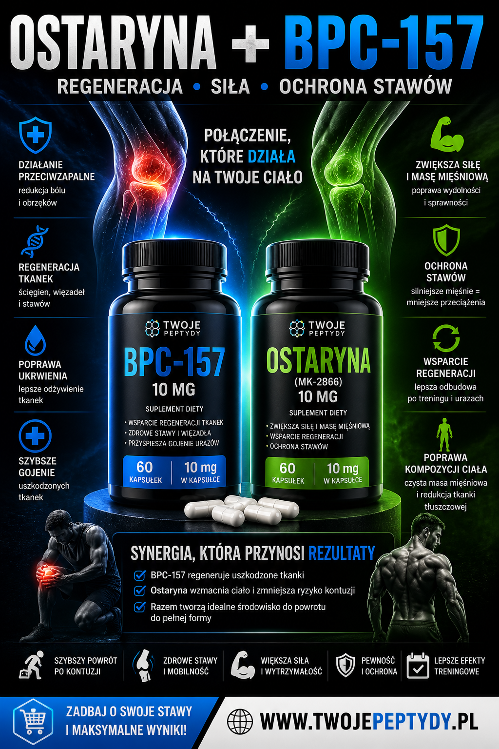 Zestaw Masa + Regeneracja Ostaryna kaps + BPC-157 kaps