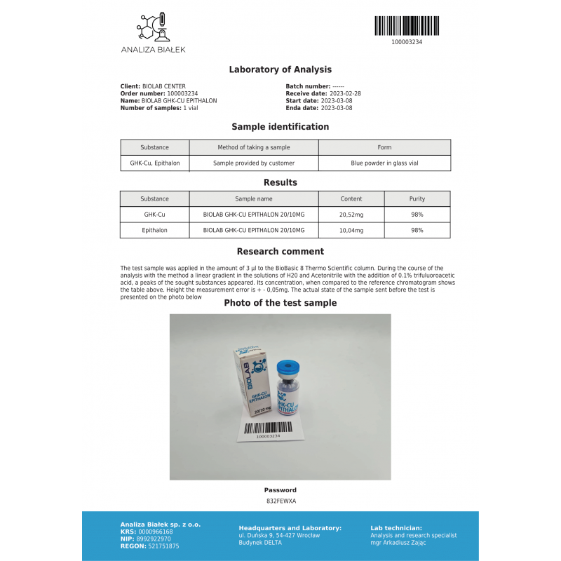 GHK-CU 20mg+ EPITHALON 10mg MIX - obrazek 2