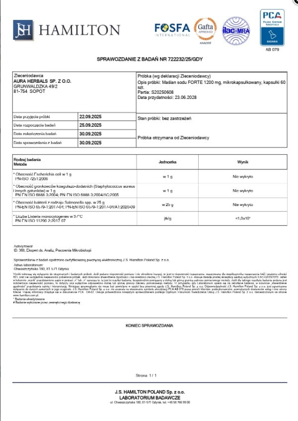 Maślan sodu FORTE 1200 mg, mikrokapsułkowany, kapsułki 60 szt. - obrazek 4