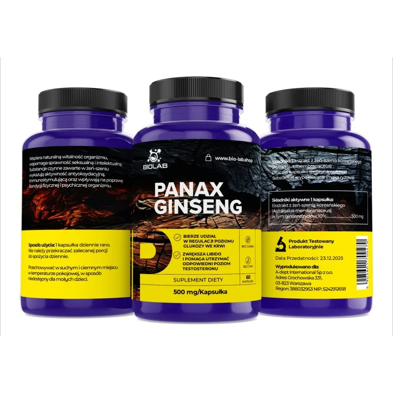 PANAX GINSENG 500mg 60kaps